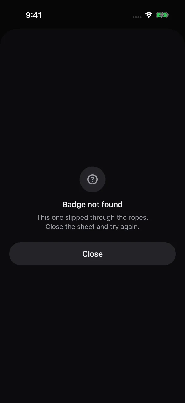You'll see this when the app can't match a patch link to your gym's program.