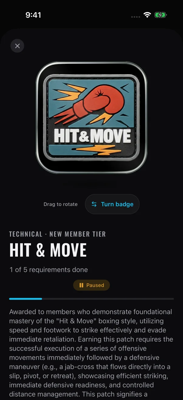 A paused patch keeps its progress bar and shows an amber "Paused" chip.