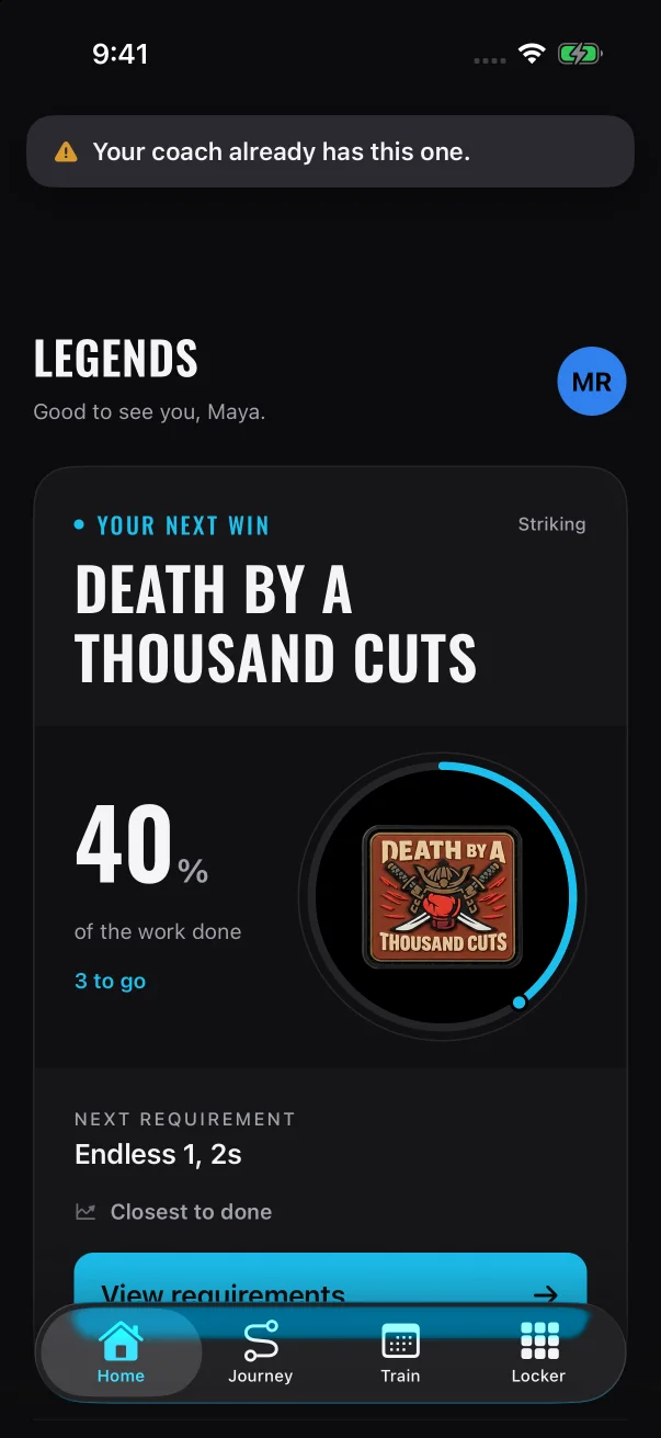 If a request for the same patch is already waiting, a message at the top says so.