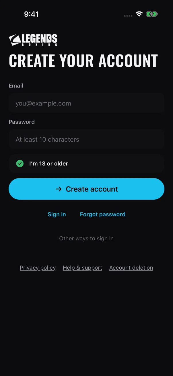 Once the green check appears, you've confirmed you're 13 or older.