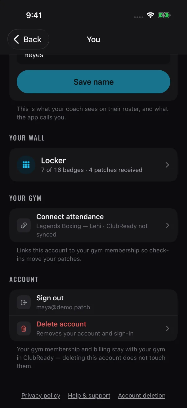 Connect attendance and "ClubReady not synced" mean you're on your gym's roster, but your check-ins aren't syncing yet.