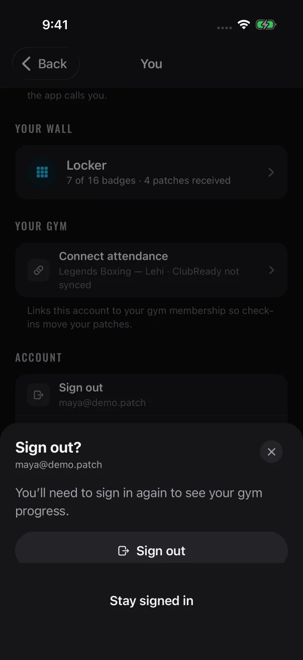 Check the email address under "Sign out?" to confirm which account you're leaving.