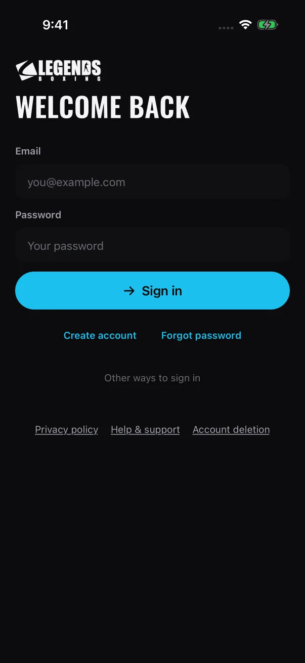 If you're new, tap Create account under the Sign in button.